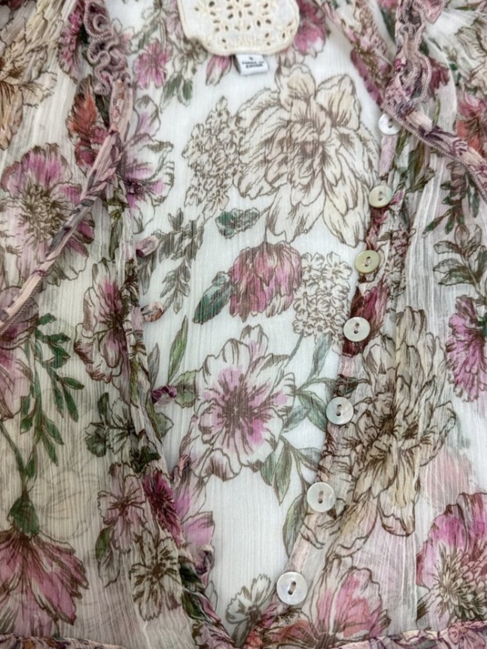 Johnny Was Jade Women's Floral Silk Sheer Dress, Size S - Picture 9 of 15